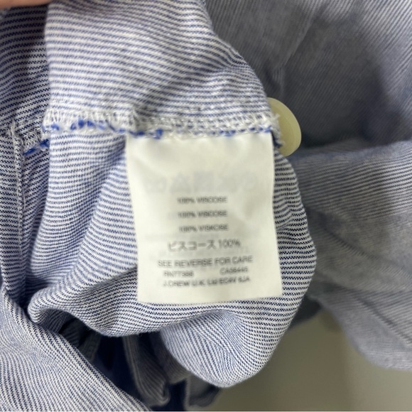 Madewell Tie Front Top Stripe Size Medium Blue Button Back Style G7350 - Picture 7 of 8